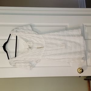 NWT Large Max Studio white crochet mini dress